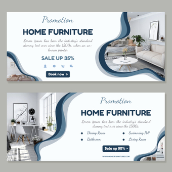 Furniture banners, fashionable, green, template, ZIP