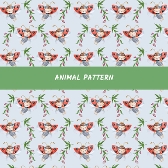 Ladybug pattern, ladybug, cute, flower, ZIP