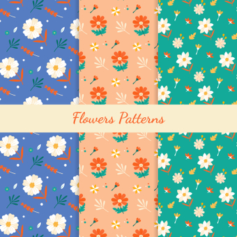 Floral pattern, cute, green, natural, ZIP