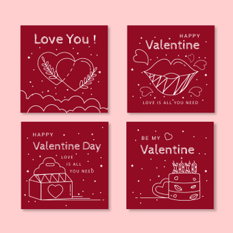 Valentine card, red, valentine, heart, ZIP