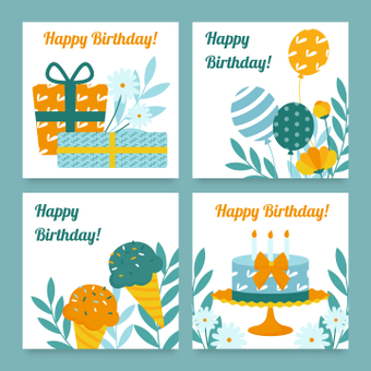 birthday card, orange, green, card, ZIP
