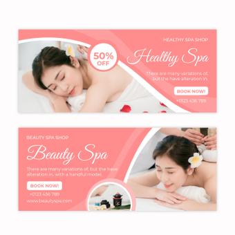 Spa banner, pink, template, business, ZIP