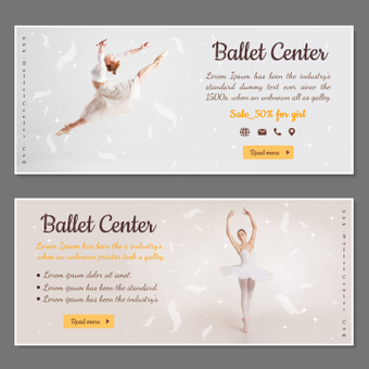 Ballet banner, ballet, ballerina, template, ZIP