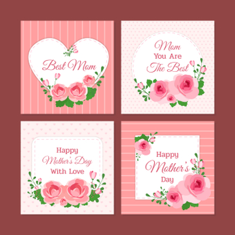 Mothers day card, pink, mother's day, cute, ZIP