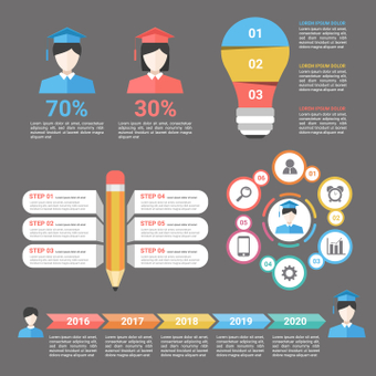 Education infographic, catalog, presentation, template, ZIP