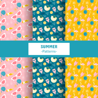 Summer pattern, orange, cute, pink, ZIP