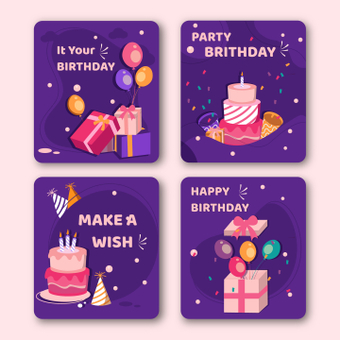 birthday card, purple, card, an event, ZIP