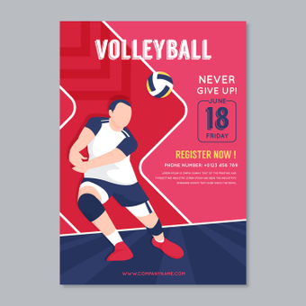 Volleyball poster, advertisement, flyer, the event, ZIP