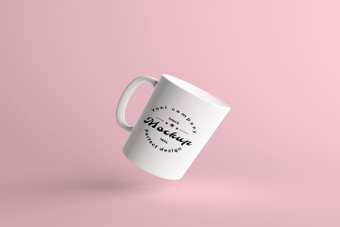 Mug mockup, pink, business, simple, ZIP