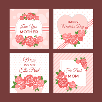 Mothers day card, cute, pink, card, ZIP