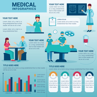 Medical infographic, hospital, green, catalog, ZIP