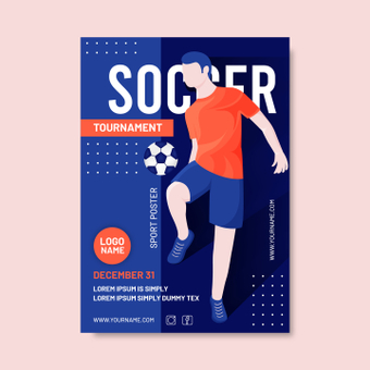 Soccer poster, tournament, advertisement, flyer, ZIP