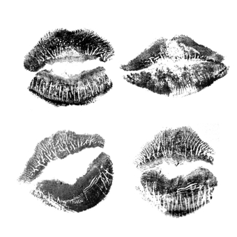 Lip brush set, black, art, love, ZIP