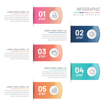 Infograph template, step, colorful, infographic, ZIP