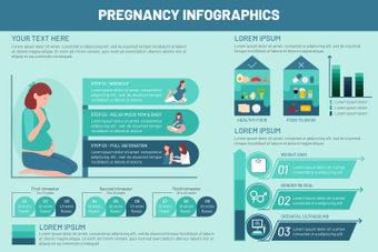 Pregnancy infographic, green, business, female, ZIP