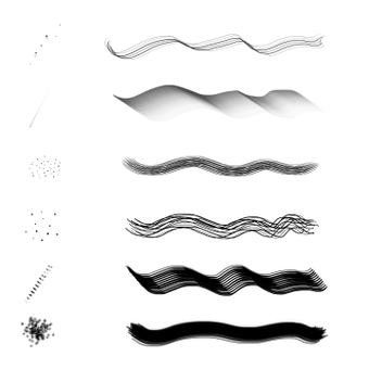 Brush stroke set, black, art, monochrome, ZIP