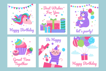 birthday card, fairy tale, cute, card, ZIP