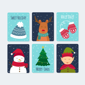 Christmas card, winter, christmas, cute, ZIP