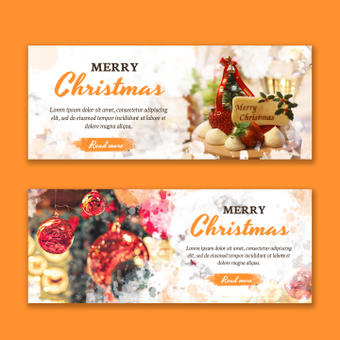 Christmas banner, orange, merry christmas, december, ZIP