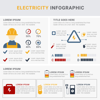 Electricity infographics, catalog, presentation, graph, ZIP