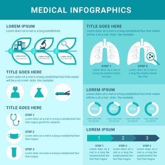 Medical infographic, hospital, green, catalog, ZIP