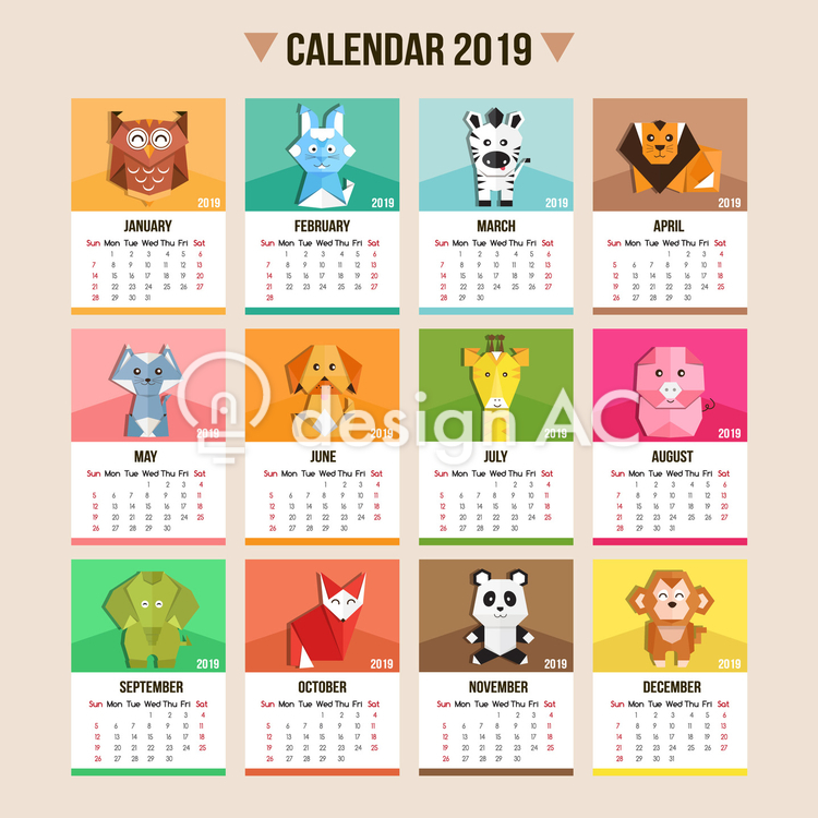 Animal calendar 456 - Free Download - templateAC