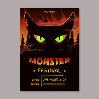 Monster poster, advertisement, flyer, poster, ZIP