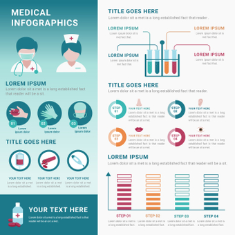 Medical infographic, hospital, green, catalog, ZIP