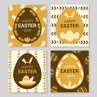 Easter card, brown, fashionable, easter, ZIP