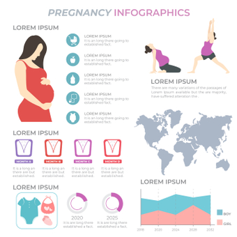 Pregnancy infographic, catalog, presentation, template, ZIP