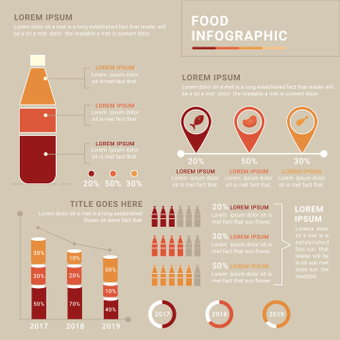 Food infographics, catalog, presentation, graph, ZIP