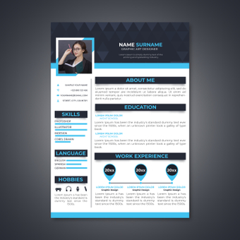 Resume, aqua, template, business, ZIP