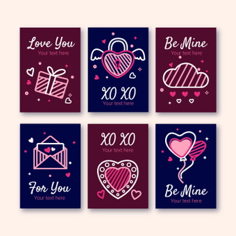 Valentine card, cute, pink, heart, ZIP