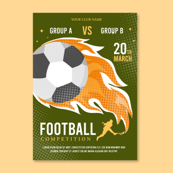 Football poster, advertisement, flyer, poster, ZIP