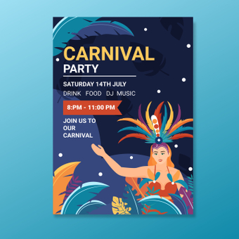 Carnival poster, music, advertisement, flyer, ZIP