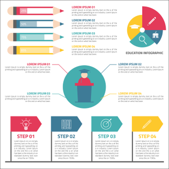 Education infographic, catalog, presentation, graph, ZIP