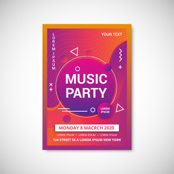 Poster music party, ZIP Poster music party, flyer, posters, guide, ZIP