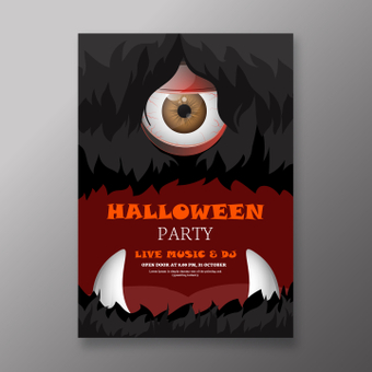 Halloween party poster, halloween, halloween party, live music, ZIP