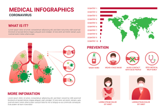 Medical infographic, red, hospital, catalog, ZIP